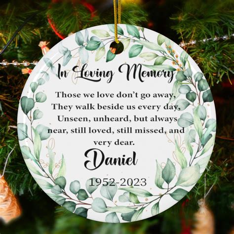 In Loving Memory Christmas Ornament Personalized Memorial Christmas