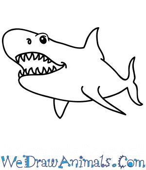 How to Draw a Cartoon Megalodon Shark