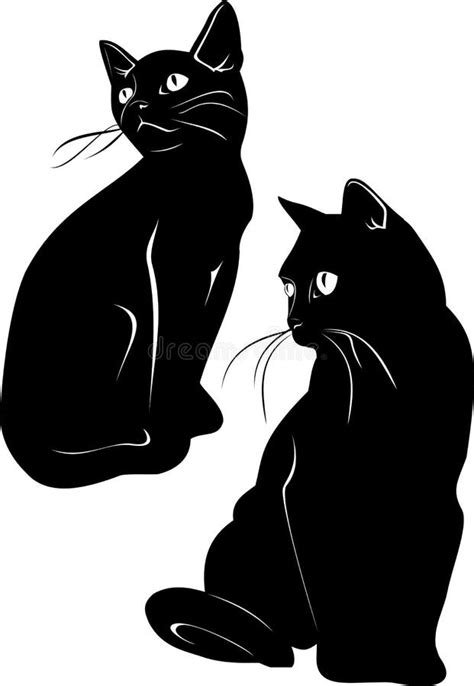 Gatos Negros Ilustración Del Vector Ilustración De Negros 4624576