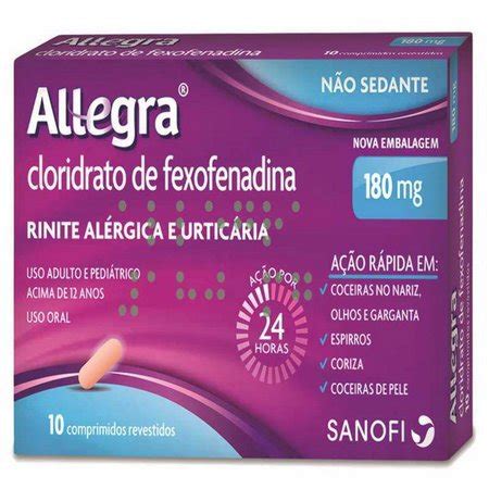 Allegra 180mg Caixa 10 Comprimidos Revestidos