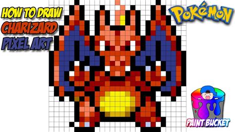 Pokemon Pixel Art Grid Charizard - Pixel Art Grid Gallery