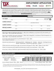 Tj Maxx Application Pdf EMPLOYMENT APPLICATION EMPLOYMENT APPLICATION