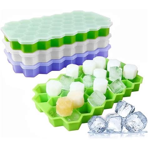 Xhuidz Ice Cube Trays with Lids Bac à glaçons en nid d abeille en