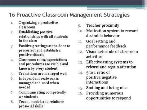 Proactive Classroom Management A Host Of Proactive Strategies