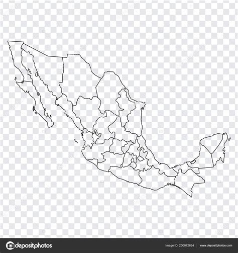 Carte Vierge Mexique Carte Mexique Avec Les Provinces Carte Haute Image