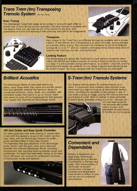 STEINBERGER Vintage Guitar Catalog Original Catalog Ned