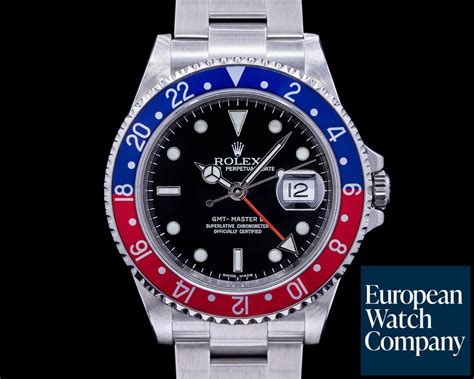 Rolex 16710 GMT Master II SS Red Blue Pepsi Bezel 3186 Movement