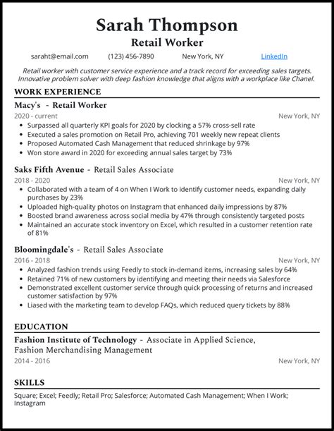 3 Retail Worker Resume Examples Proven To Work In 2025