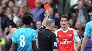 granit xhakas red card history   ninth sending