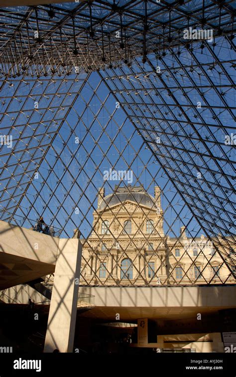 Pyramid By Pei Architect And Louvre Museum Paris France Stock Photo Alamy