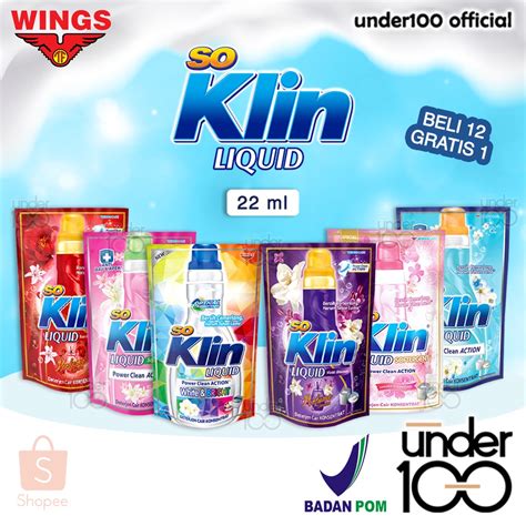 Jual UNDER100 1 RENTENG 12 SACHET So Klin Liquid Softergent Liquid 22ml