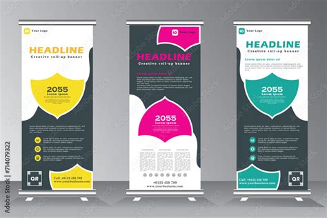 Banner Roll Up Design Business Concept Graphic Template Roll Up For