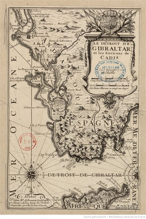 Mapa del Estrecho de Gibraltar y alrededores de Cádiz Identidad e