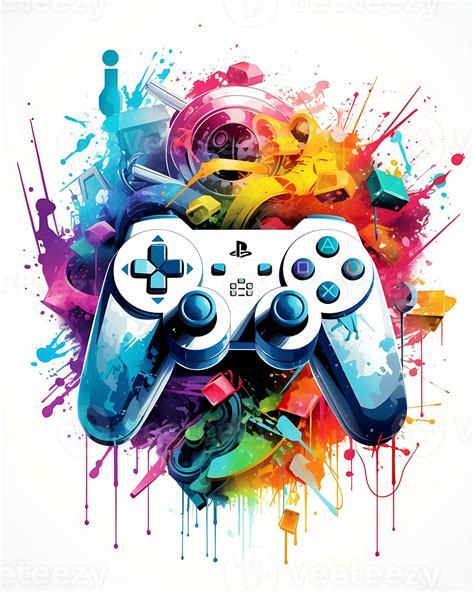 Painting a Watercolor video game controller device Illustration White ...