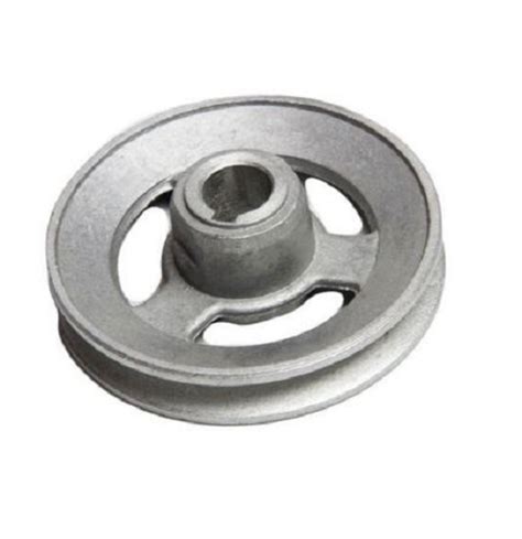 Silver Mm Round Powder Coated Cast Iron Motor Pulley For Industrial