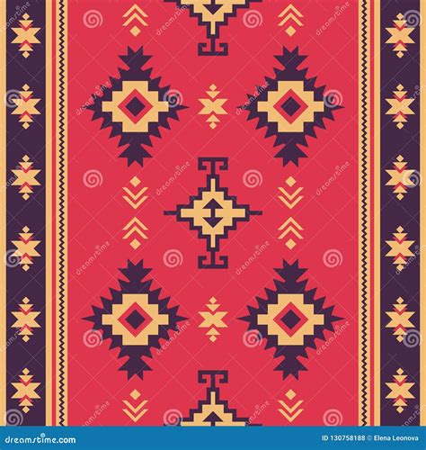 Native Fabric Geometric Design Kilim Ethnic Seamless Pattern Stock