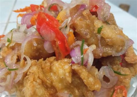 Cara Sederhana Membuat Resep Filet Ayam Crispy Sambal Matah Yang Enak