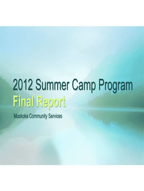 Fillable Online Muskoka Civicweb Summer Camp Partners Help Make Muskoka