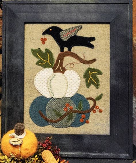 Fall Applique Patterns Wool Applique Patterns White Pumpkins And