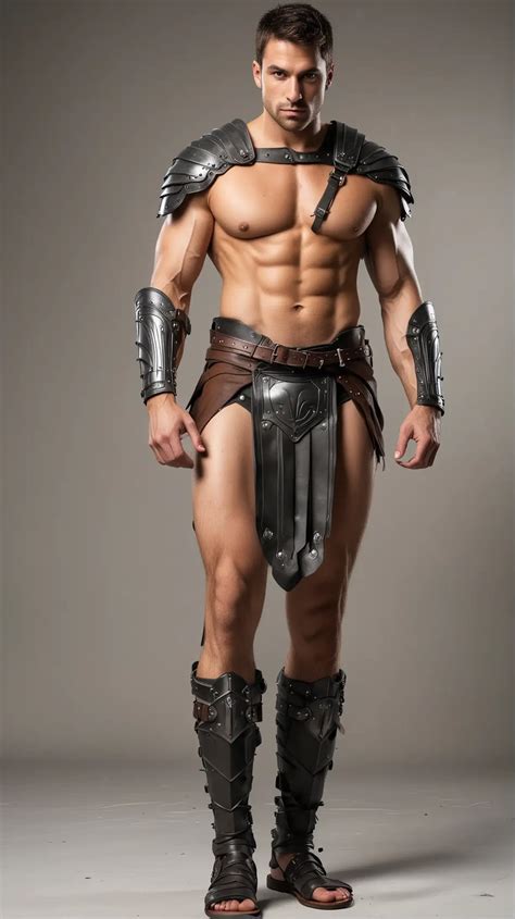 Muscular Spartan Warrior In Steel Body Armor And Cloak MUSE AI