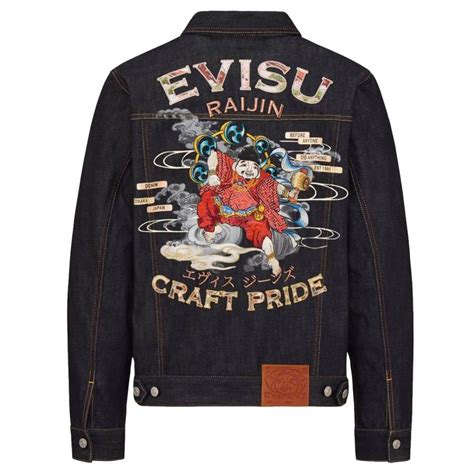 Evisu Denim Jacket Raijin Embroidered Michael Chell