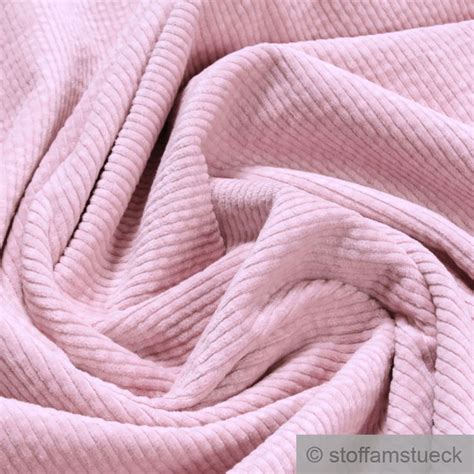 Baumwolle Elastan Breitcord rosa Stoff am Stück Pure products