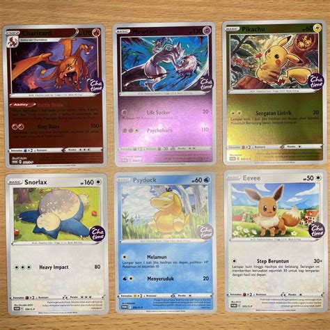 Jual Kartu Pokemon X Chatime Tcg Charizard Mewtwo Pikachu Eevee