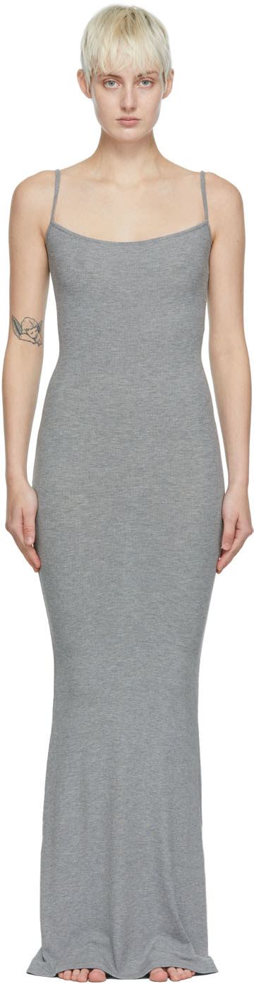 Skims Gray Soft Lounge Long Slip Ssense Uk