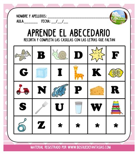 Fichas Recortables Para Aprender El Abecedario Para Infantil