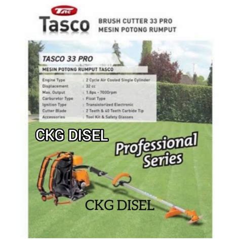 Jual Mesin Potong Rumput Gendong Tasco TAC 33 PRO Brush Cutter Siap