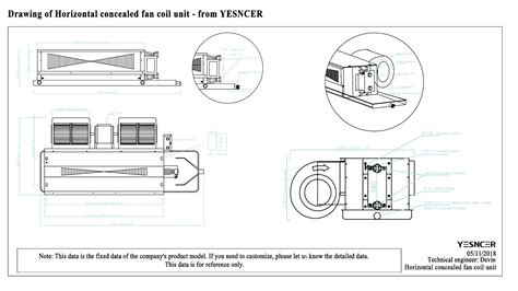 Horizontal concealed fan coil unit YESNCER