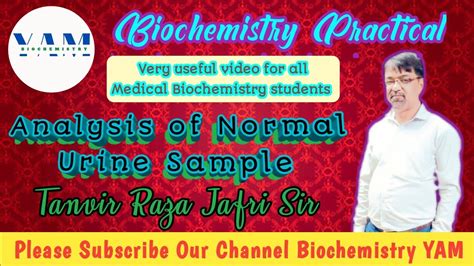 Analysis Of Normal Urine Sample To Examine Normal Constituent In