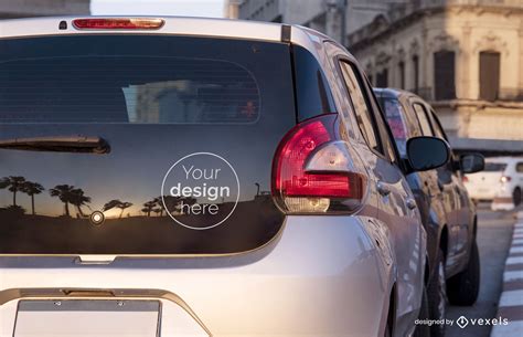 Car Sticker Mockup Design PSD Editable Template