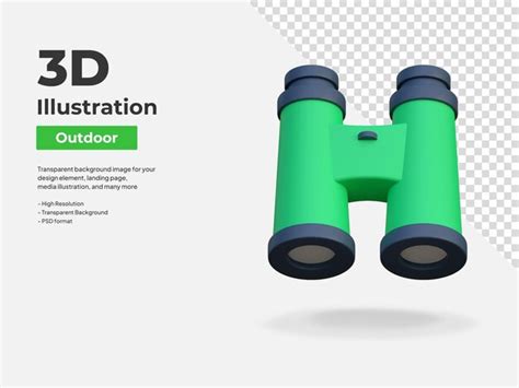 Premium Psd Binocular Icon Outdoor Hiking D Illustration