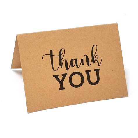 10 Sheets 10145cm Kraft Paper Thank You Folding Cards Writable