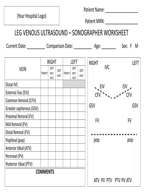 Fillable Online LEG VENOUS ULTRASOUND SONOGRAPHER WORKSHEET Fax Email