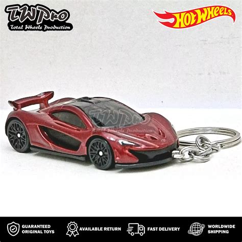 Jual GANTUNGAN KUNCI HOT WHEELS 2024 MCLAREN P1 RED MERAH KEYRING KEYCHAIN CUSTOM