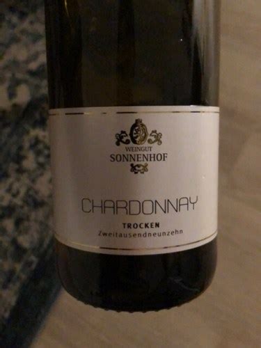 Weingut Sonnenhof Zweitausendsiebzehn Chardonnay S Trocken Vivino US