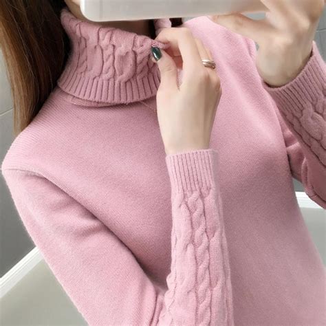 Kaufe Gestrickte Pullover Frauen Herbst Winter Koreanische Rollkragen