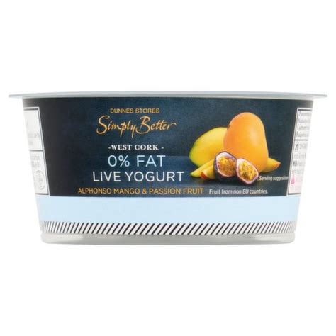 Dunnes Stores Simply Better 0 Fat Live Yogurt Alphonso Mango And Passion Fruit 140g Dunnes Stores