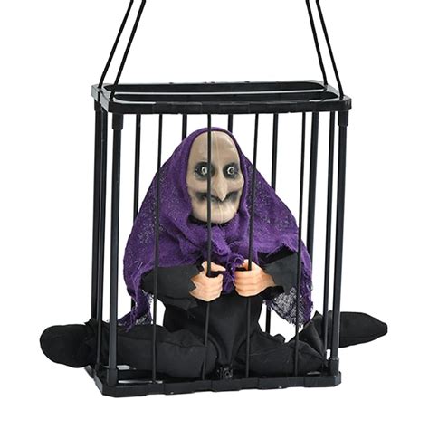 Motion Activated Halloween Decorations Cage Horror Decoration Toys