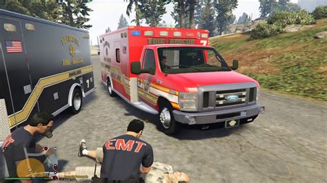 Gta Lspdfr Paramedic Mod Blaine County Fire Rescue Ambulance