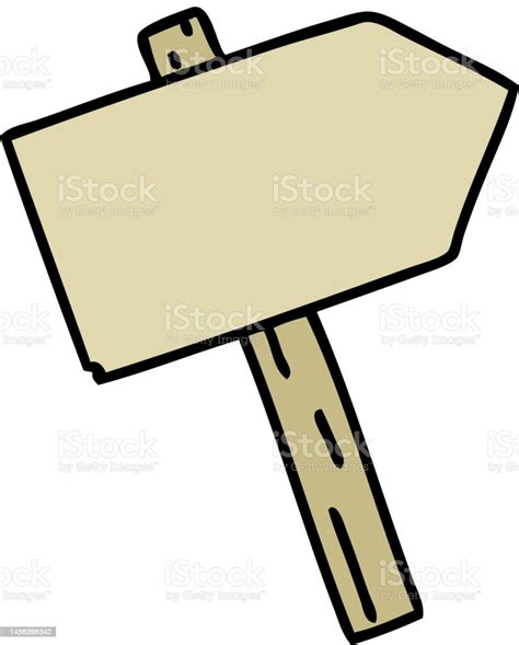 Cartoon Of A Blank Signpost Stock Illustration Download Image Now