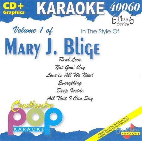 Karaoke In Style Of Mary J Blige Vol Karaoke Cd Album