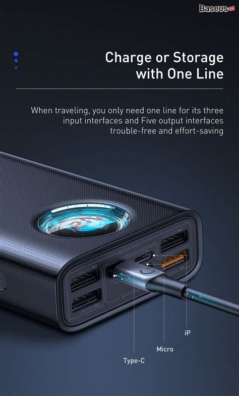 Pin dự phòng sạc nhanh Baseus Amblight Digital Display 30000mAh 65W QC