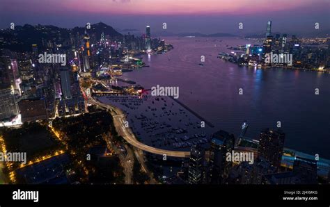 night view of Victoria harbour, Hong Kong Stock Photo - Alamy