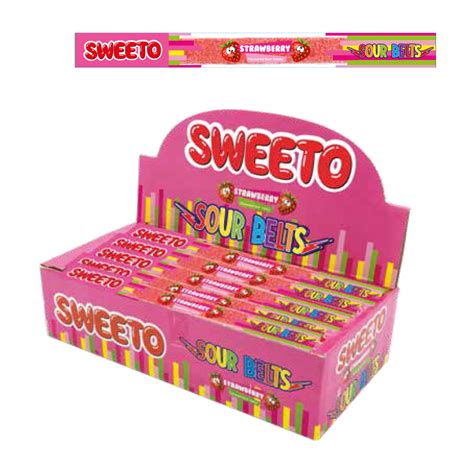 Sweeto Sour Belts Strawberry 8g Sweeto