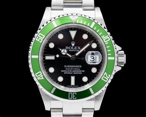 Rolex 16610LV Submariner 50th Anniversary SS Green Bezel FULL SET