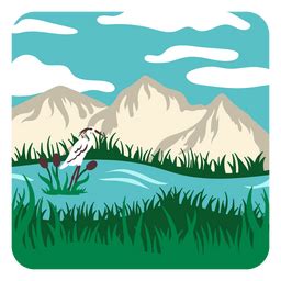 Bird River Landscape PNG & SVG Design For T-Shirts