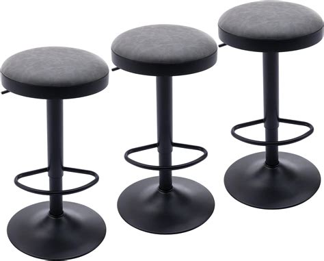 Amazon Cimota Swivel Round Bar Stools Set Of Backless Adjustable